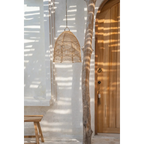 Abat-jour en rotin tressé naturel pour suspension dôme, diamètre 40 cm