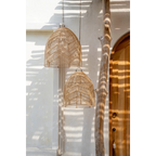 Deux suspensions en rotin tressé naturel pour une décoration chaleureuse Ø40 cm