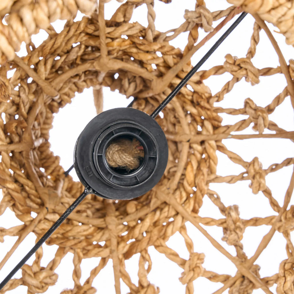 Abat-jour en feuille de bananier ajourée naturelle Ø35 cm