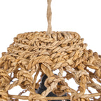 Suspension en feuille de bananier ajourée naturelle Ø35 cm en fibres beiges et tan