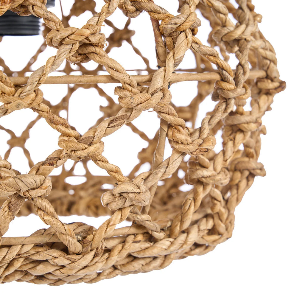 Suspension ajourée en feuille de bananier naturelle Ø35 cm texturée