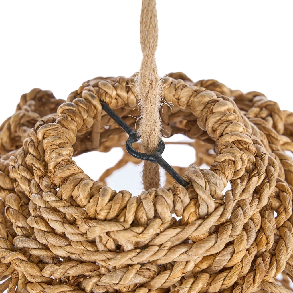 Suspension ajourée en feuille de bananier naturelle, Ø35 cm