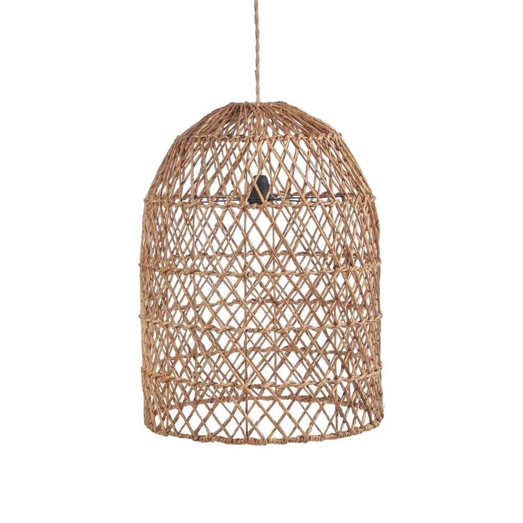 Luminaire suspendu en feuille de bananier tressée de 20 cm naturelle