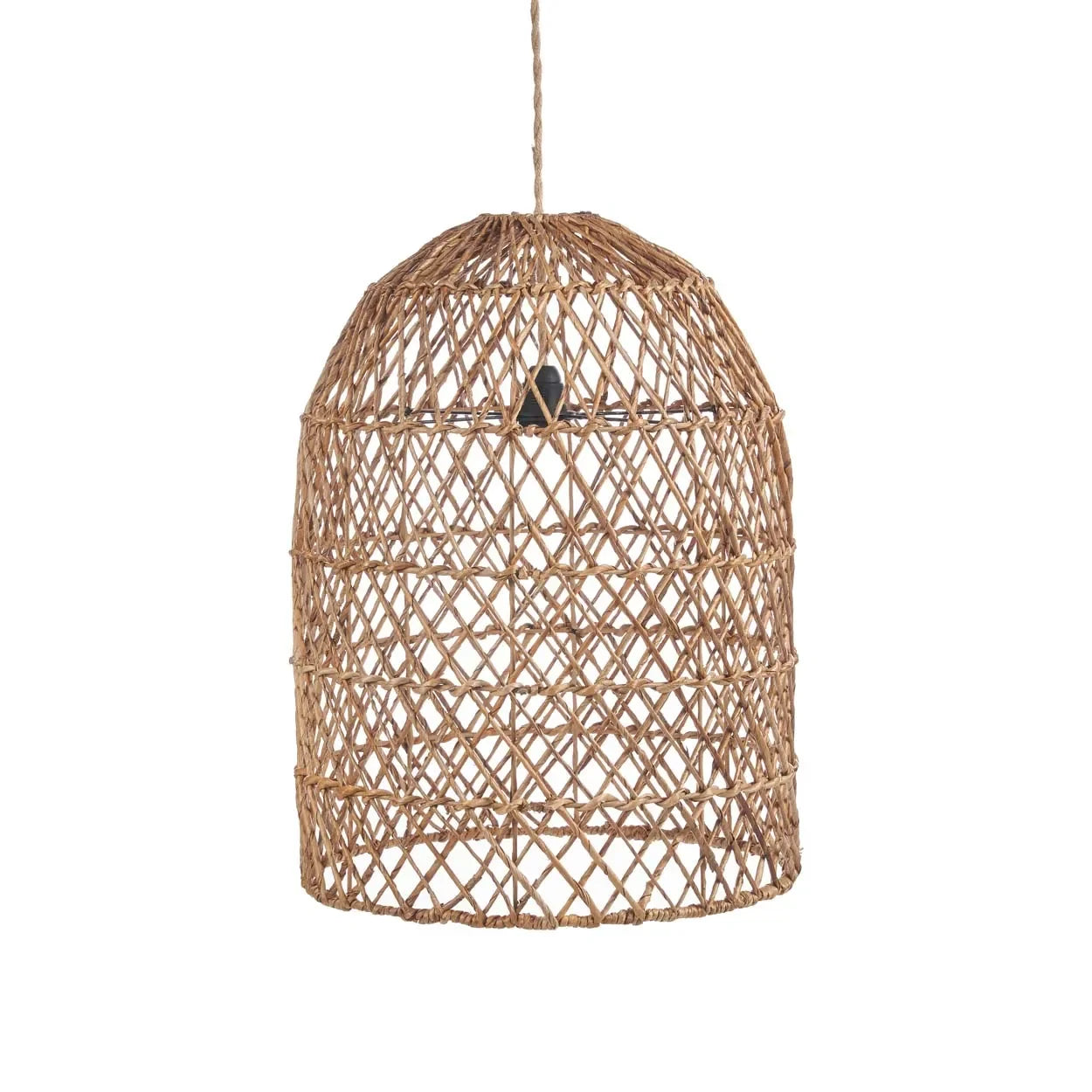 Luminaire suspendu en feuille de bananier tressée de 20 cm naturelle