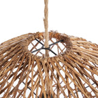 Lampe suspendue en feuille de bananier tressée de 20 cm naturelle