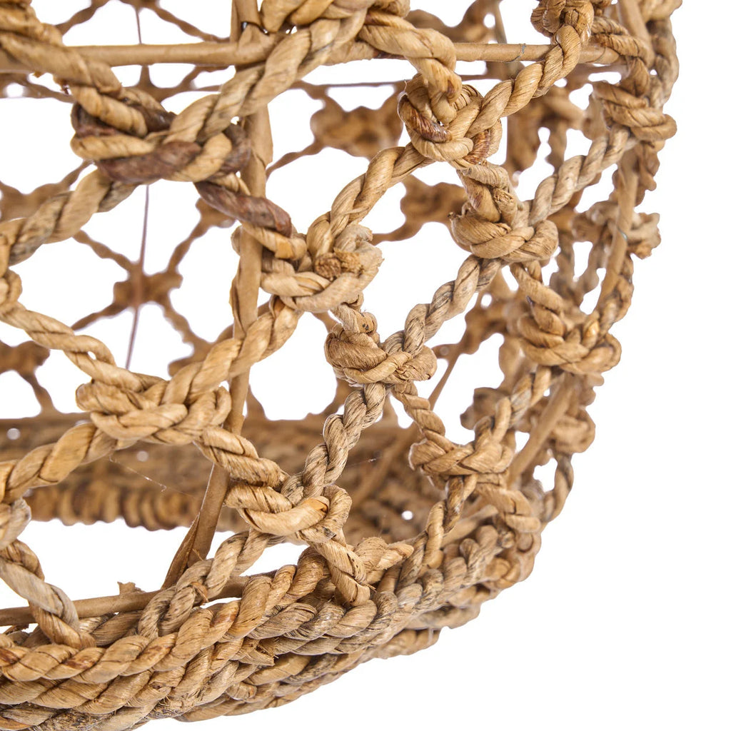 Suspension ajourée en feuille de bananier tressée naturelle, Ø45 cm