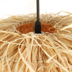 Suspension en fibres naturelles beige frangée Ø53 cm