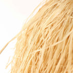 Suspension en fibres naturelles beige frangée Ø53 cm, texture fibreuse dorée