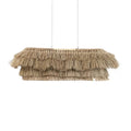 Suspension frangée en fibres naturelles beige paille 140x60 cm texturée