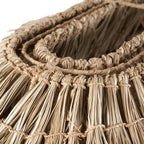 Toit en paille naturelle frangée beige, fibres tissées, 140x60 cm