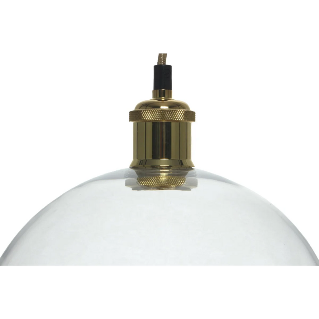 Suspension en verre clair avec douille en laiton pour la lampe Hängelampe Natalie 100 Klar