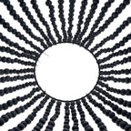 Suspension goutte en perles de bois noir ajouré Ø40 cm