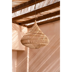 Suspension goutte XL en rotin naturel 110 cm