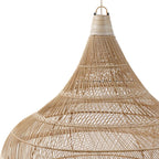 Suspension goutte XL en rotin naturel, luminaire en osier tissé pour décoration intérieure