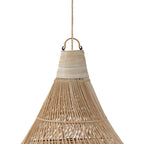 Suspension goutte XL en rotin naturel avec lampe en rattan tissé et design élégant