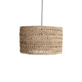 Suspension en herbe marine tressée beige sable ajourée Ø50 cm
