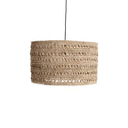 Suspension en herbe marine tressée beige sable ajourée Ø50 cm