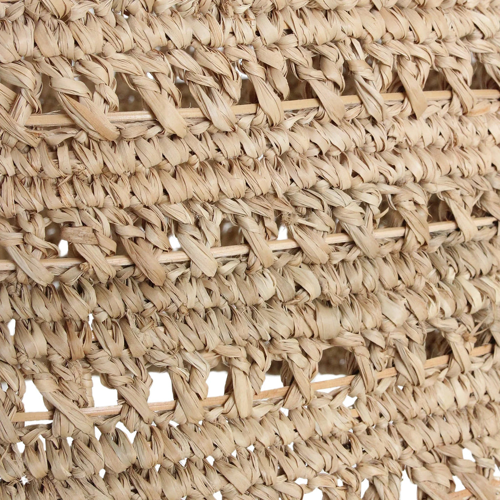 Panier en herbe marine tressée beige sable ajouré Ø50 cm