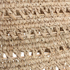 Panier en herbe marine tressée beige sable ajouré Ø50 cm