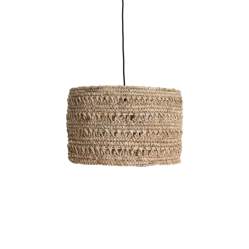 Suspension en herbe marine tressée naturelle avec câble noir – Ø40 cm