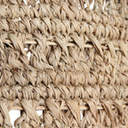 Suspension en herbe marine tressée naturelle beige, Ø40 cm, câble noir