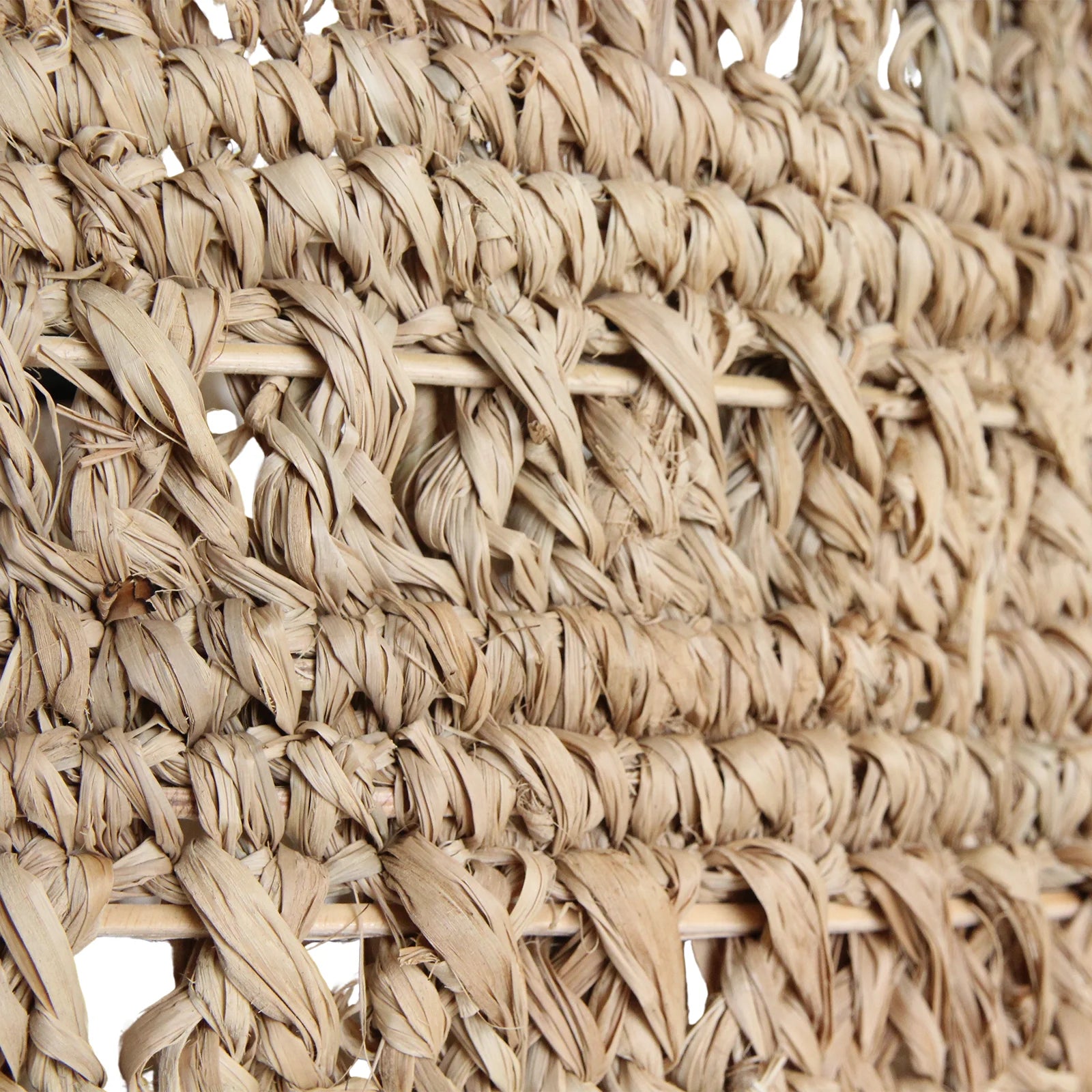 Suspension en herbe marine tressée naturelle beige, Ø40 cm, câble noir