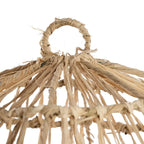 Suspension en herbe tressée forme cloche avec franges – Ø60 cm