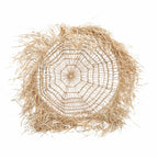 Suspension en herbe tressée forme cloche avec franges – Ø60 cm