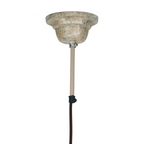 Plafonnier Mican 100 Hellbronze avec rose en plafond usée, tige suspendue et câble noir