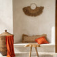 Coin intérieur de style bohème avec suspension en jacinthe d’eau naturelle 90x55 cm