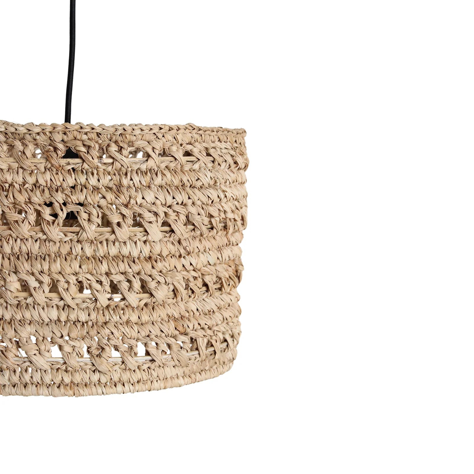 Abat-jour cylindrique en jonc de mer tressé naturel Ø30 cm beige texturé