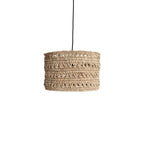 Suspension en jonc de mer tressé naturel cylindrique beige Ø30 cm