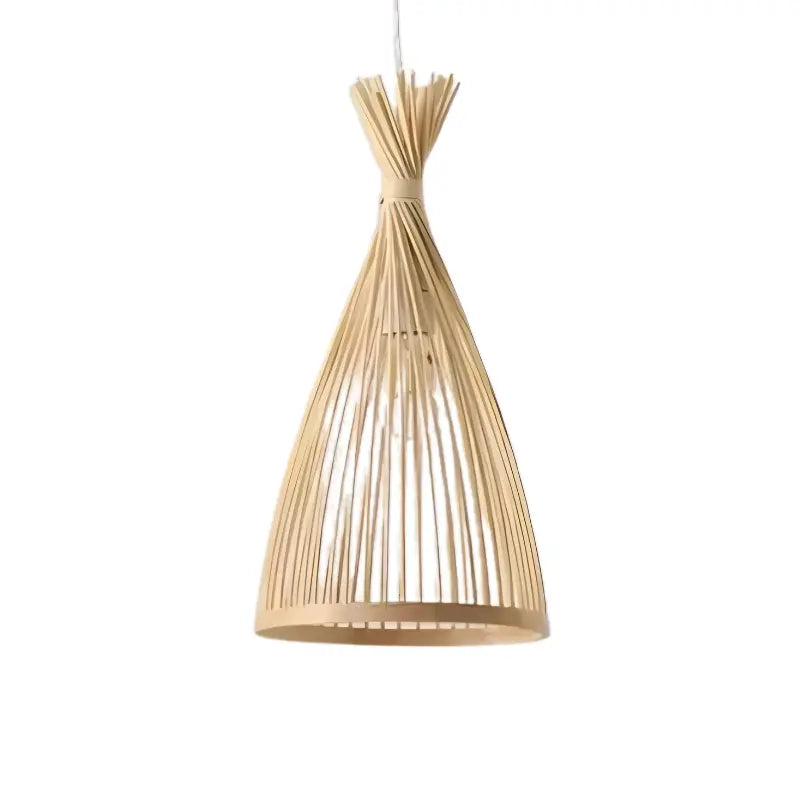 Suspension lanterne bambou fond blanc