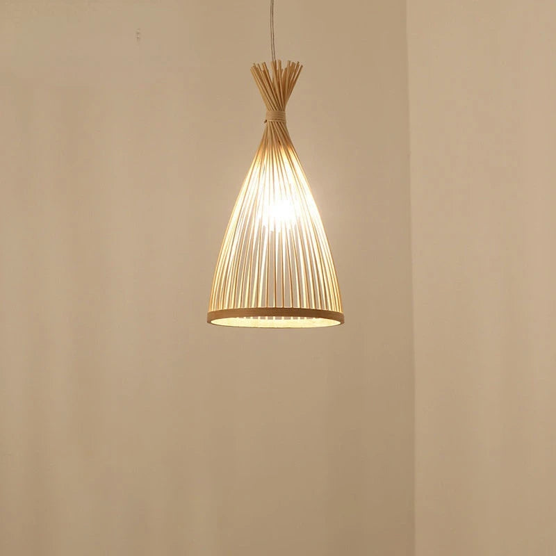 Suspension lanterne en bambou