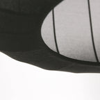 Hosière transparente noire à rayures avec suspension en lin noir et ampoule visible
