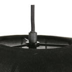 Abats-jour en tissu noir rond avec cordon pour Suspension en lin noir Ø45 cm