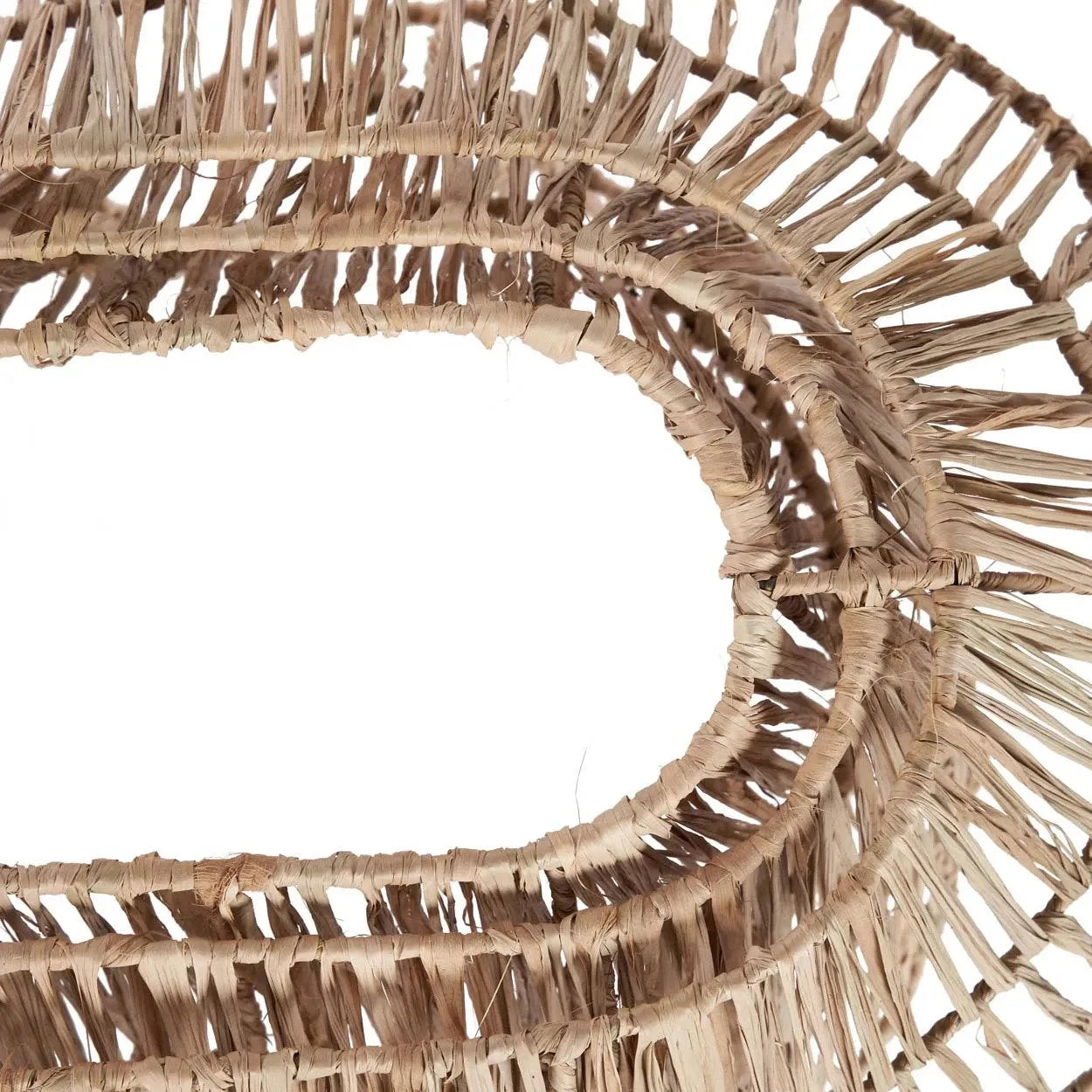Panier oval en fibres naturelles de jonc de mer, suspendu, à trois niveaux XL