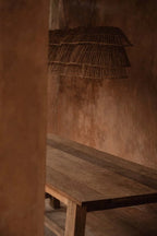 Suspension linéaire XL en fibres de jonc de mer naturel à trois niveaux tissé