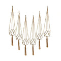 Six porte-plantes en macramé en corde pour plantes suspension en lot de 6
