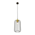 Suspension métal noir abat-jour cage doré industriel Ø16 cm