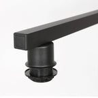 Tube carré noir avec pied en plastique ajustable pour suspension métal abat-jour tissu blanc linéaire 3 lumières 140x30 cm
