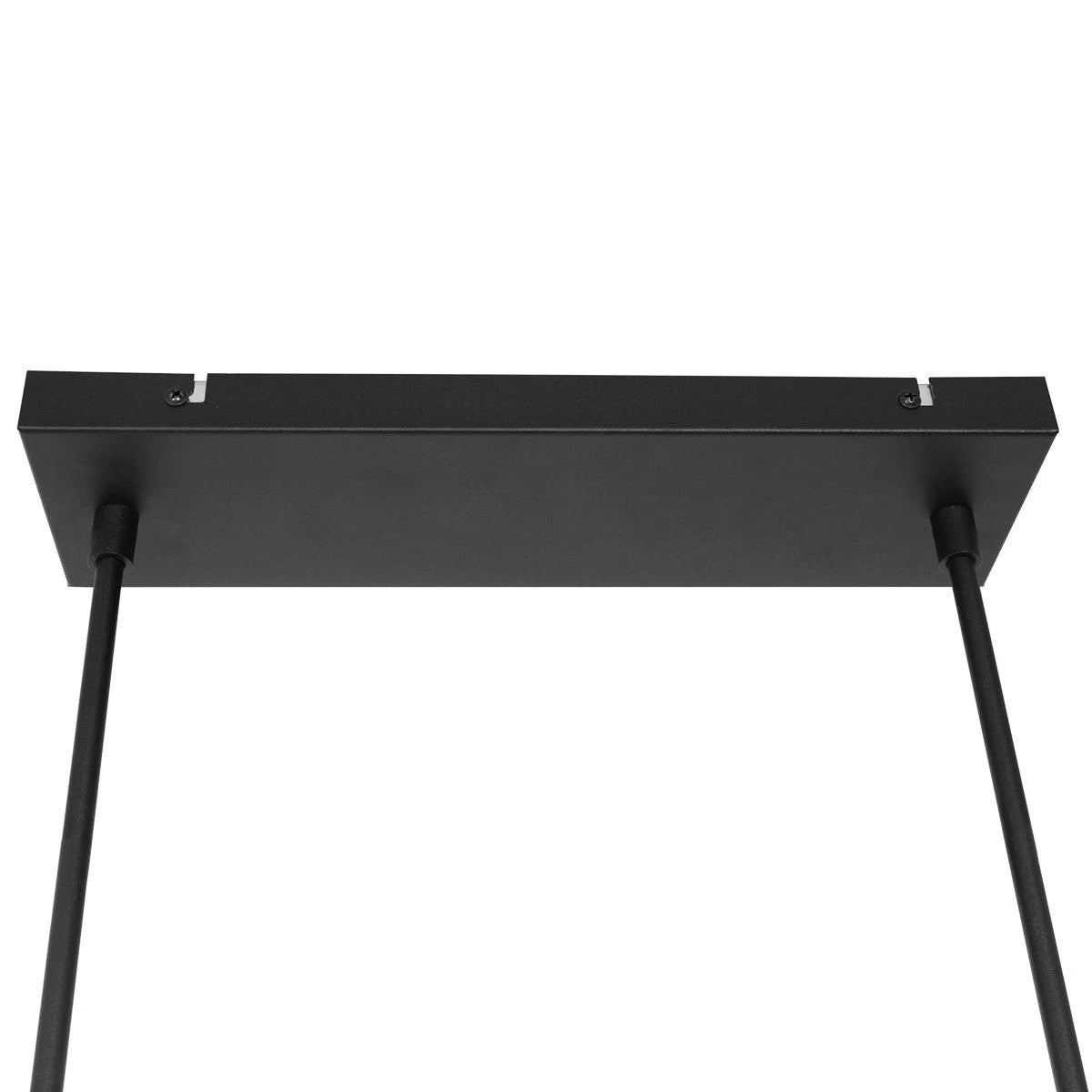 Canopy de plafond noir rectangulaire pour suspension avec deux câbles, adapté au luminaire