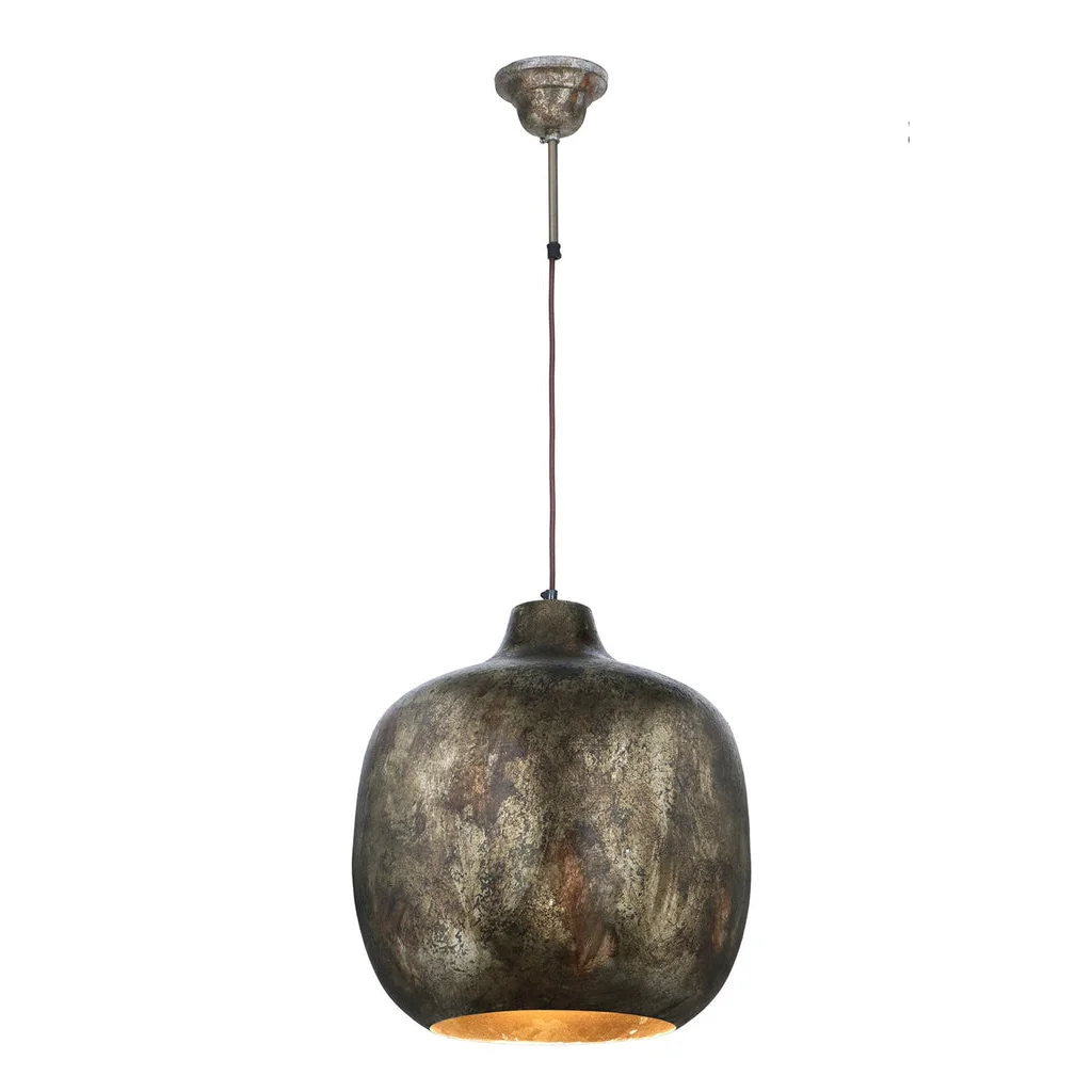 Suspension en métal bronze foncé avec corps rond et cordon suspendu pour Hängelampe Sawyer 100 Gold