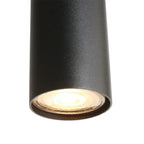 Antenne cylindrique noire pour suspension multiple en verre fumé avec sphères ajourées