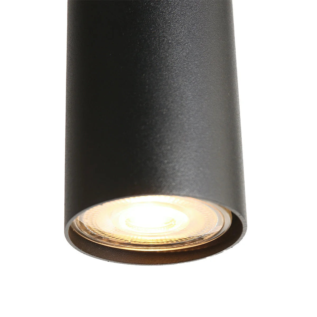 Antenne cylindrique noire pour suspension multiple en verre fumé avec sphères ajourées