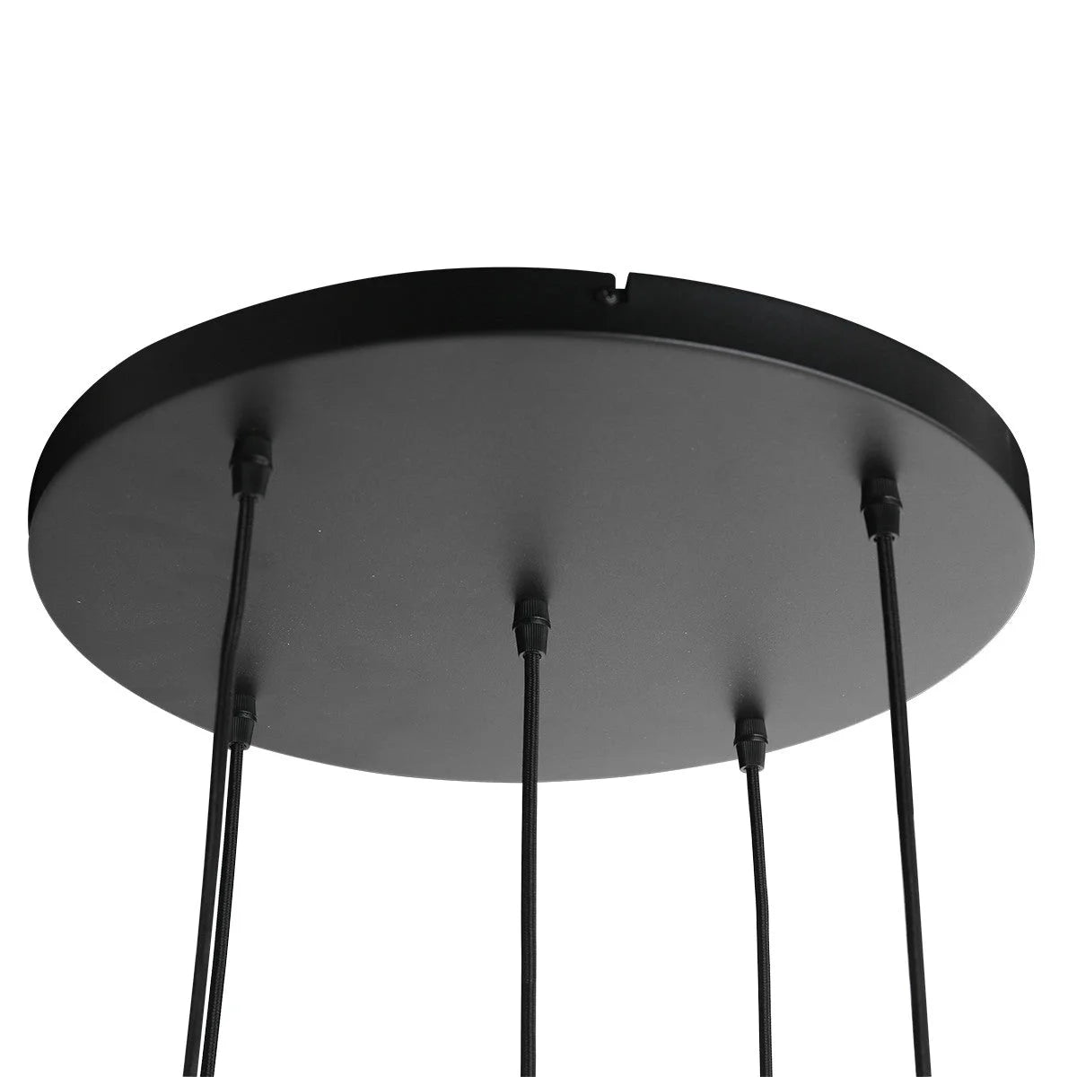 Suspension multiple noire en verre fumé avec fixture circulaire noirØ60 cm
