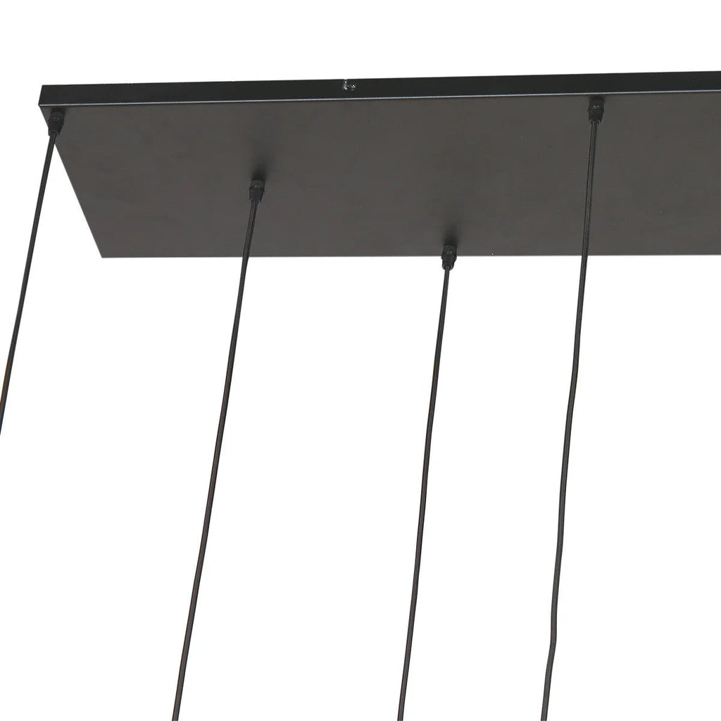 Suspension multiple en verre ambré et laiton doré pour éclairage chaleureux – 140x44 cm
