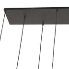 Suspension multiple en verre ambré et laiton doré pour éclairage chaleureux – 140x44 cm