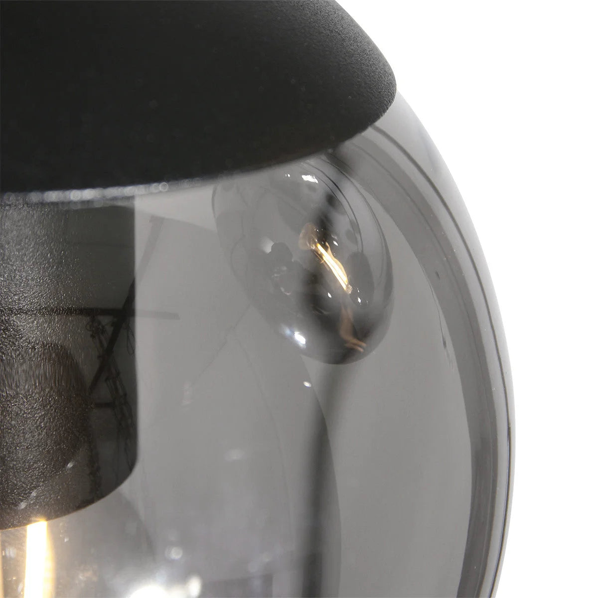 Luminaire suspension en verre fumé noir dégradé, diamètre 60 cm