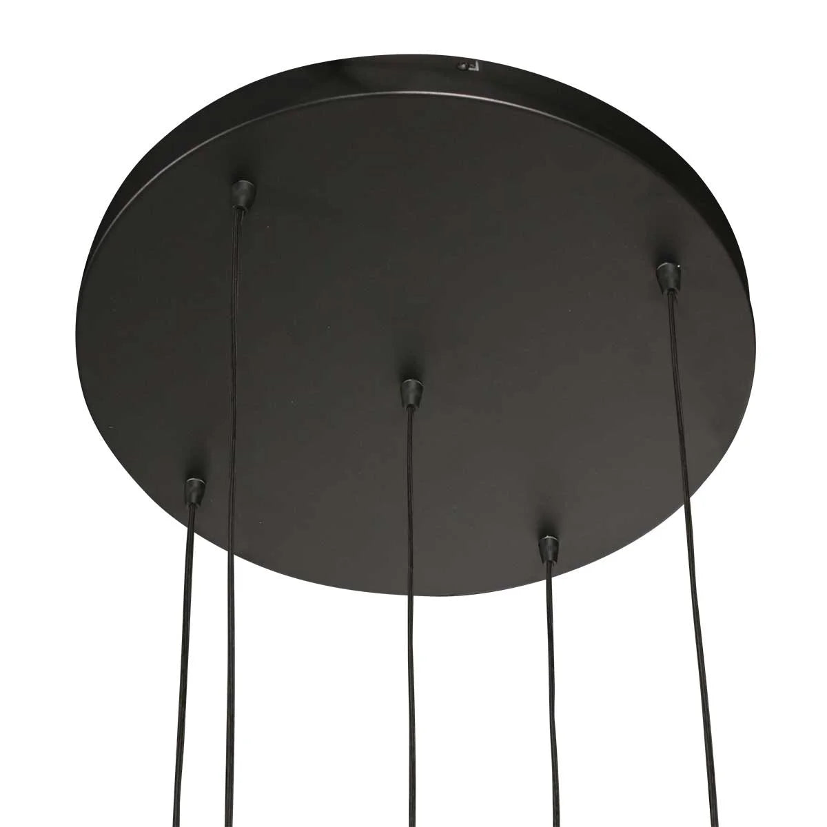 Suspension multiple en verre fumé sphères brillantes noire boîtier rond plafond Ø60 cm
